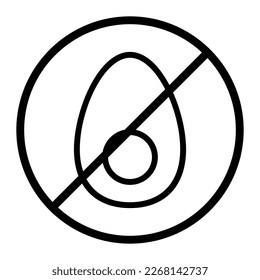 Egg free icon. icon related to food allergen. outline icon style. Simple vector design editable