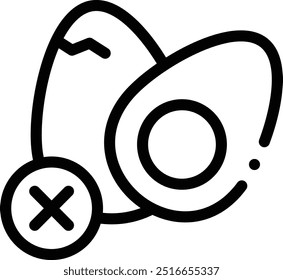 egg free icon. Thin Linear Style Design Isolated On White Background