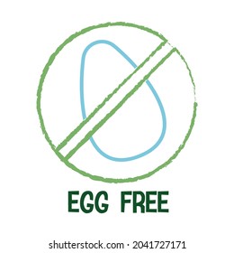 Icono sin huevo. Ilustración vectorial para el embalaje de alimentos. 