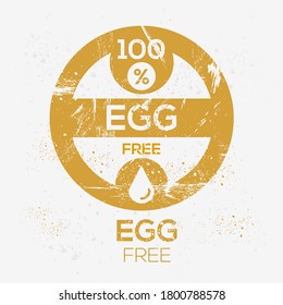 (Egg free) label sign, vector illustration.