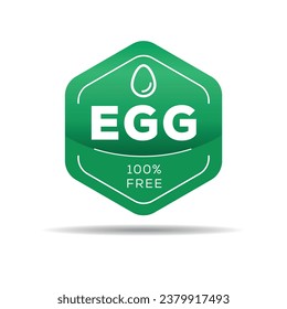 (Egg free) label sign, vector illustration.