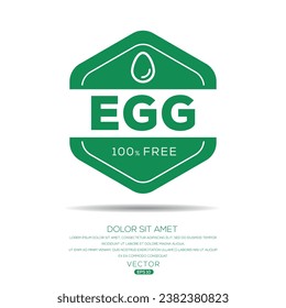 (Egg free) label sign, vector illustration.