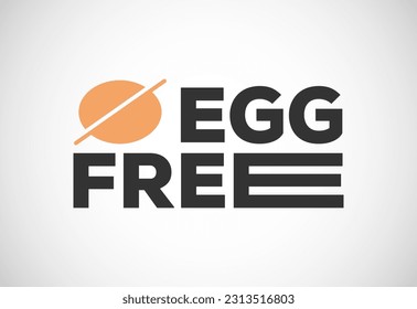 Egg free labels badge logo sign for food package seal. 100 percent egg free flat vector illustration
