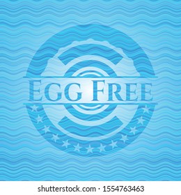 Egg Free light blue water wave emblem background. Vector Illustration. Detailed.