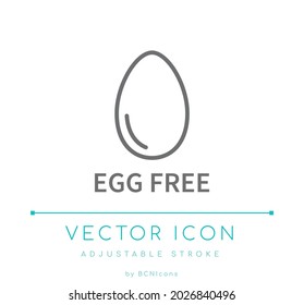Egg Free Line Icon. No Allergens Food Vector Symbol.