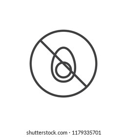 Egg free outline icon. linear style sign for mobile concept and web design. Allergic Free food simple line vector icon. Symbol, logo illustration. Pixel perfect vector graphics