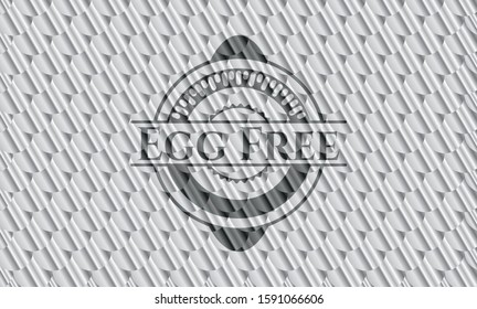 Egg Free silver shiny badge. Scales pattern. Vector Illustration. Detailed.