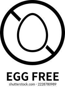 Egg free simple icon and English phrase (black)