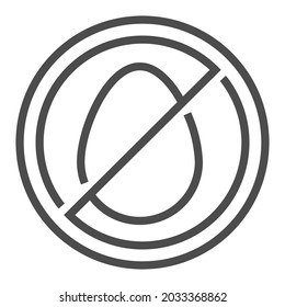Egg free, square line vector icon.