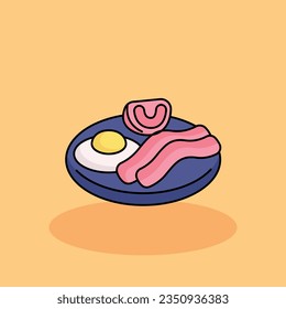 Egg Free vector cartoon icon illustration.Brunch icon concept isolated . flat cartoon style