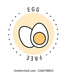 Egg free vector icon. Product-free allergen substance symbol. No egg vector icon. Food intolerance stock vector for printing on food packaging.
