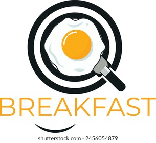egg fried breakfast logo,  fresh and tasty breakfast logo, Breakfast logo with fried egg