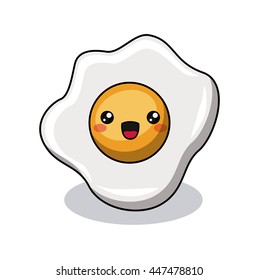 egg fried character isolated icon design