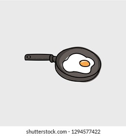 Egg fried fast food concept line icon. Simple element illustration. Egg fried fast food outline symbol design. Can be used for web and mobile UI/UX . Modern vector style.