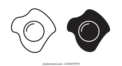 Glifo de icono de huevo frito y concepto de símbolo de línea delgada.