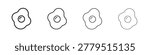 Egg fried icon pack in stroke styles