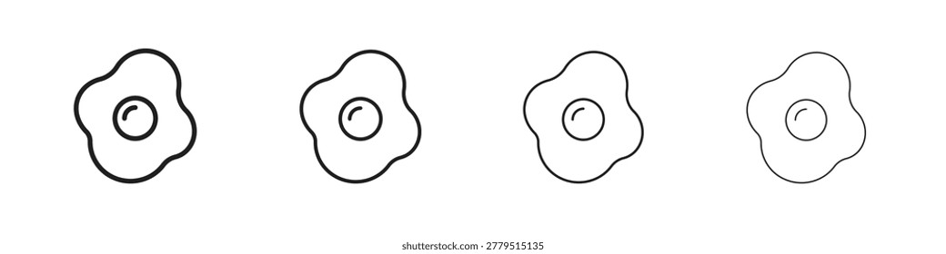 Egg fried icon pack in stroke styles