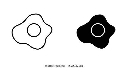 Egg fried icon symbol collection on white background.