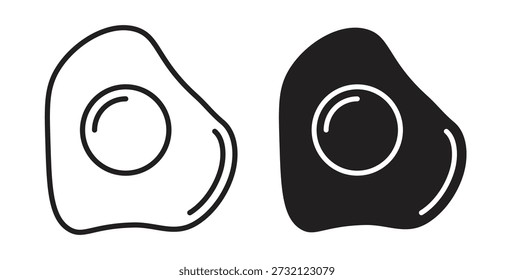 Icono de huevo frito. Ilustración vectorial, plano y carrera