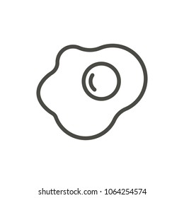 Egg fried icon vector. Outline morning food, line egg symbol. Trendy flat ui sign design. Thin linear graphic pictogram for web site, mobile application. Logo illustration.