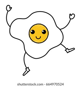 egg fried kawaii character