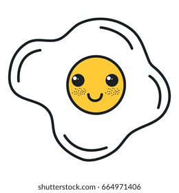 egg fried kawaii character