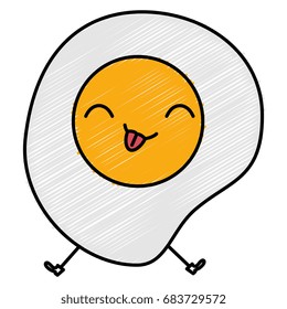 egg fried kawaii character