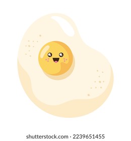 egg fried kawaii character icon