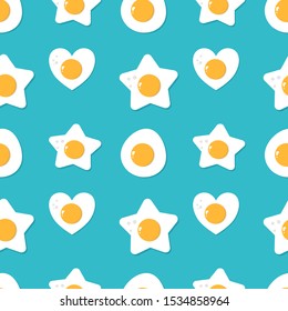 egg fried seamless pattern vector.