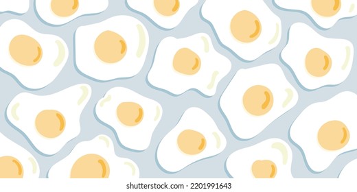 Egg Fries Illustration In Minimal Background Delicious Cute Meal Pretty And Pop Background, Pattern Fashion And Wallpaper For Mobile And Stationary, Kid Lovely This Cute Meal