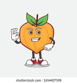 Eier-Fruchtcartoon-Maskottchen mit aufrufender Geste