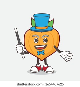 Egg fruit cartoon mascot character performance as a Magician
