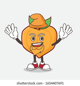 Egg fruit cartoon mascot character performed as an Elf on the stage
