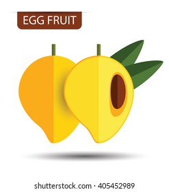 Egg fruit, fruit vector illustration.