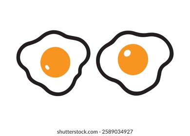 egg fry icon vector silhouette isolated in white background