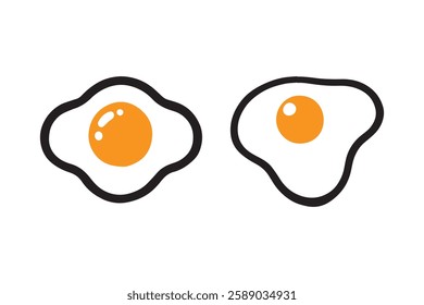 egg fry icon vector silhouette isolated in white background