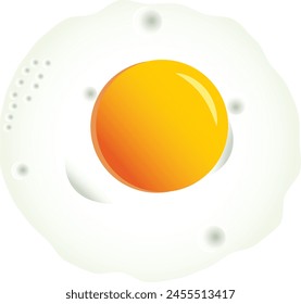 Logo de huevo frito, Icono plano de huevo frito, Icono de logotipo de Ilustración vectorial de huevo frito