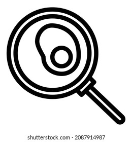 Egg Frying Pan Flat Icon Isolated On White Background