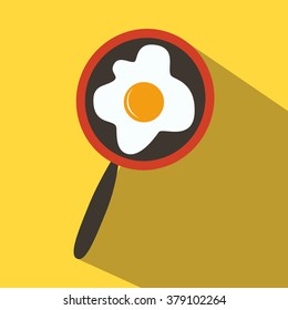 Egg. Frying pan with fried eggs icon.