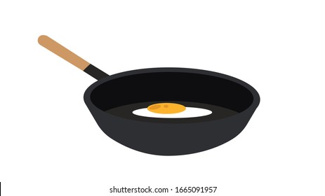 Egg with frying pan vector icon