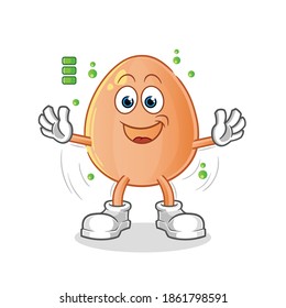 egg full battery character. cartoon mascot vector