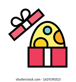 Egg in Gift box vector illustration, filled style icon
