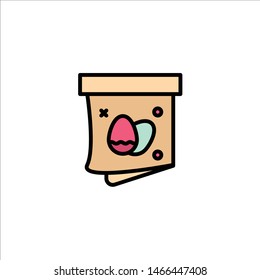 Egg, Gift, Easter, Holiday Business Logo Template. Flat Color. Vector Icon Template background