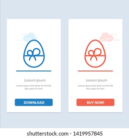 Egg, Gift, Easter, Nature  Blue and Red Download and Buy Now web Widget Card Template