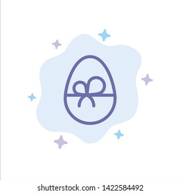 Egg, Gift, Easter, Nature Blue Icon on Abstract Cloud Background
