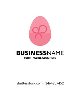 Egg, Gift, Easter, Nature Business Logo Template. Flat Color. Vector Icon Template background