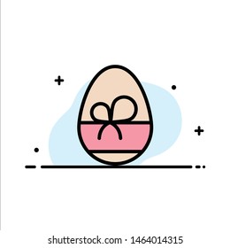 Egg, Gift, Spring, Eat  Business Flat Line Filled Icon Vector Banner Template. Vector Icon Template background