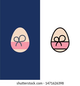 Egg, Gift, Spring, Eat  Icons. Flat and Line Filled Icon Set Vector Blue Background