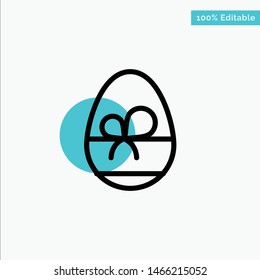Egg, Gift, Spring, Eat turquoise highlight circle point Vector icon. Vector Icon Template background