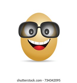 egg with glasses vector illustration on white background